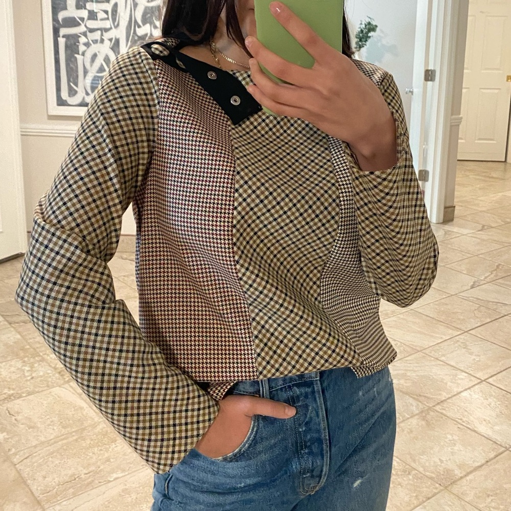 NWT Zara Plaid Top